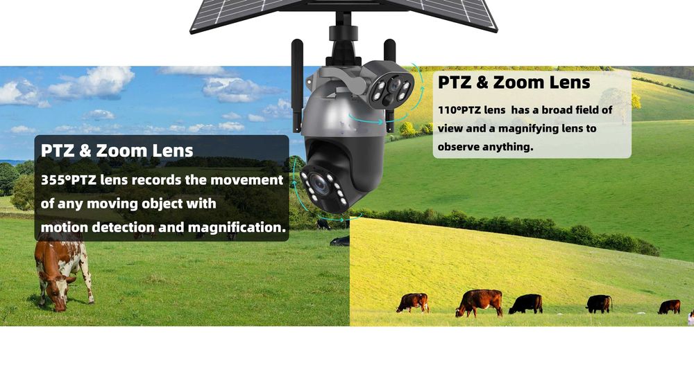 Camera de Supraveghere cu Panou Solar ,PTZ  4G, Q5M-Z, cu 50X Zoom,
