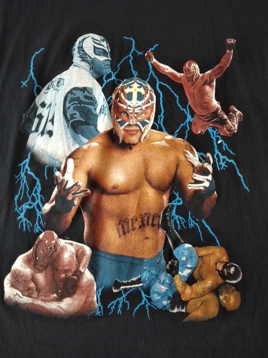 WWE Rey Mysterio Мъжка Черна Keч Тениска Размер S Къс Ръкав
