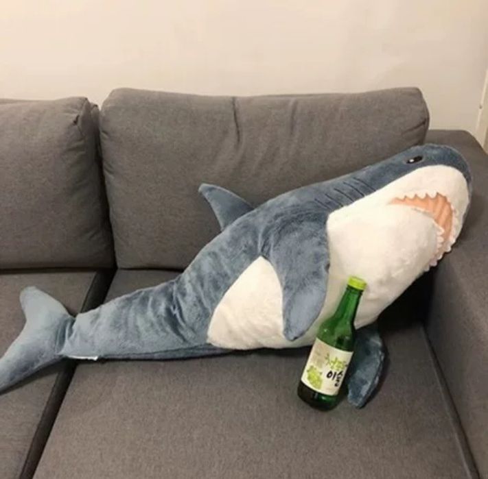 Акула мягкая игрушка полтора метра