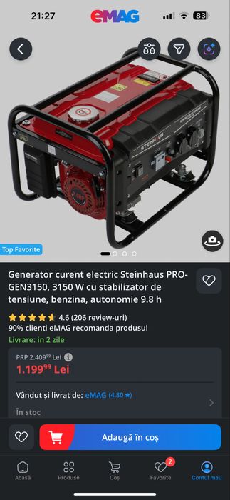 Generator Electric pe benzina