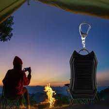 Solar Power Bank Keychain with LED Torch