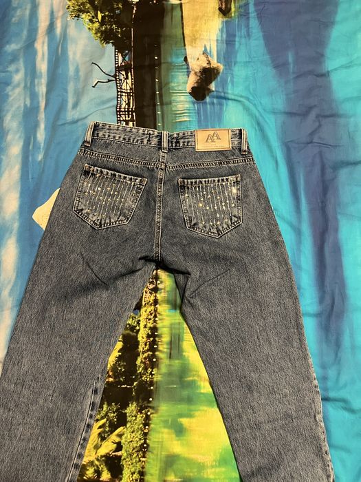 Дънки със сребърни камъни