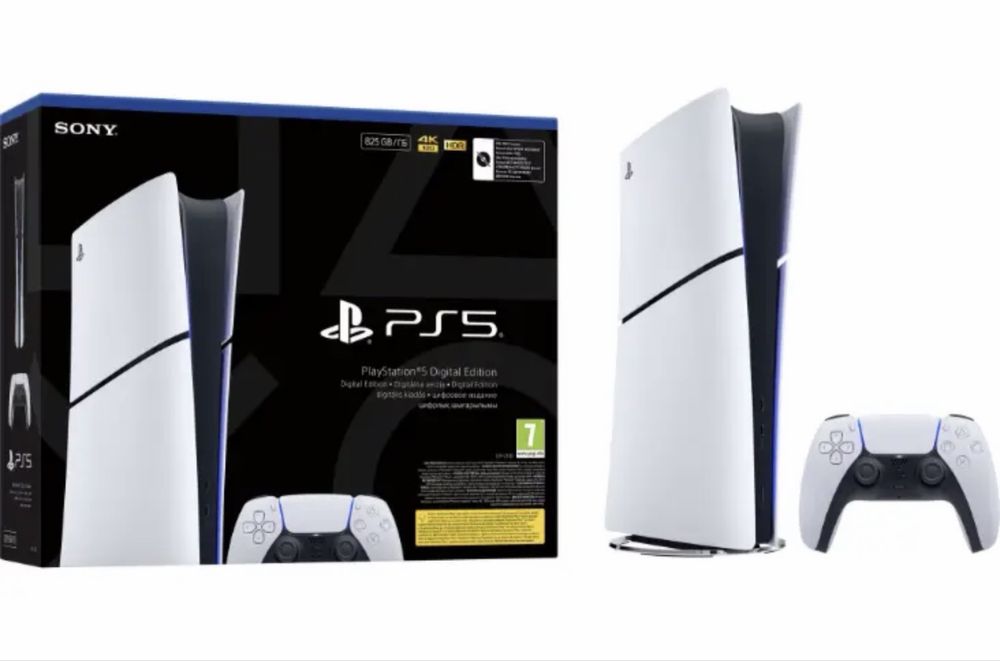 Consola PlayStation 5 Digital Edition (PS5) Slim, 825GB SSD alb