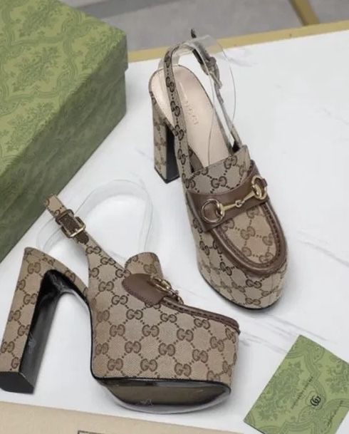 Дамски обувки с висок ток на платформа Gucci