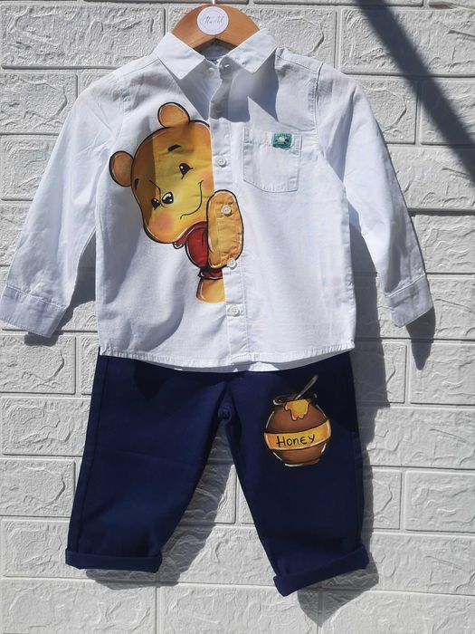 Ръчно рисувана тениска Стич, чаша stitch