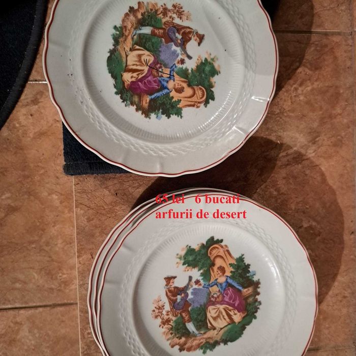 set farfurii 12 persoane , pahare , cani