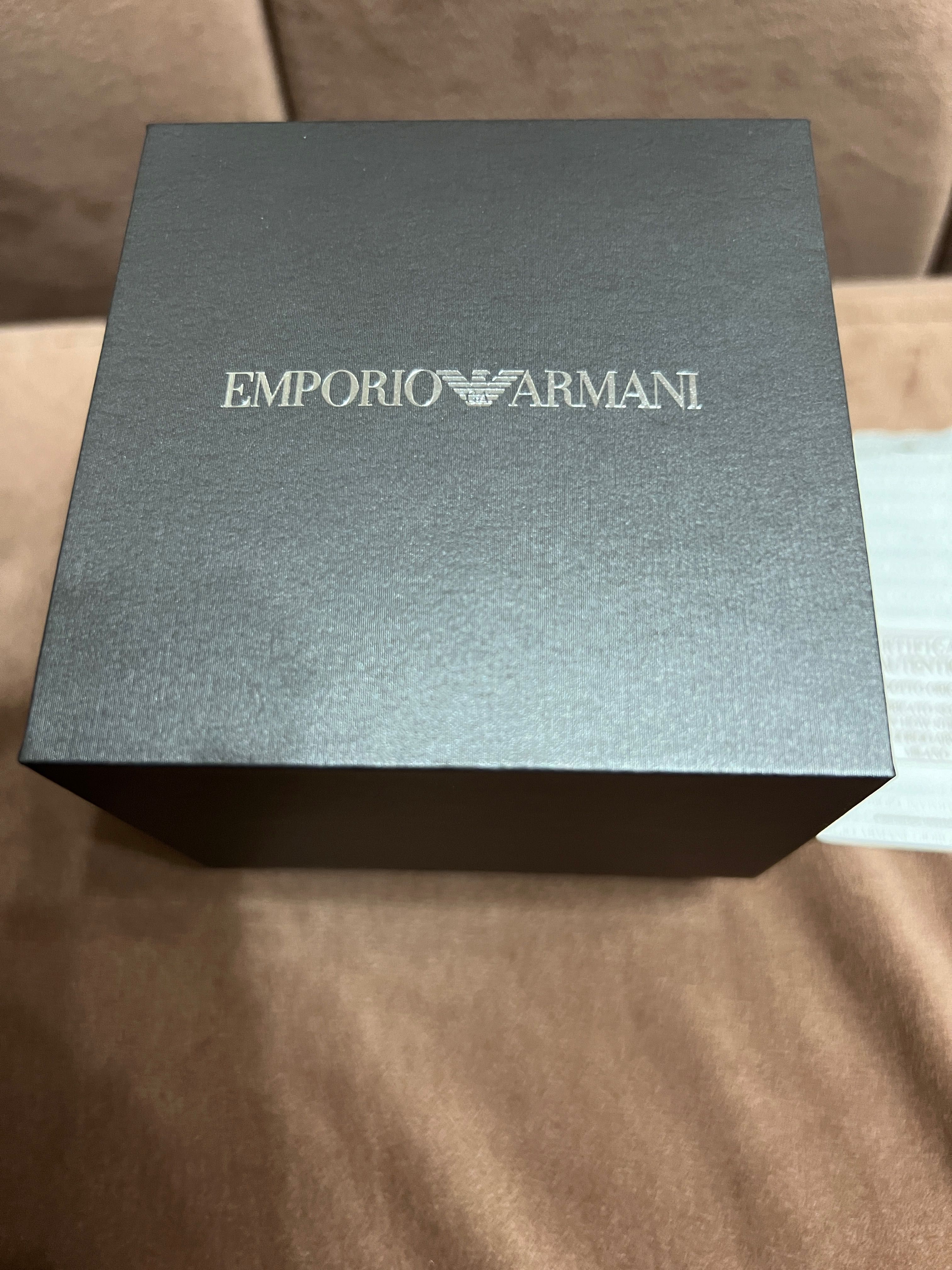 Emporio Armani - Ceas cronograf de otel inoxidabil, Negru