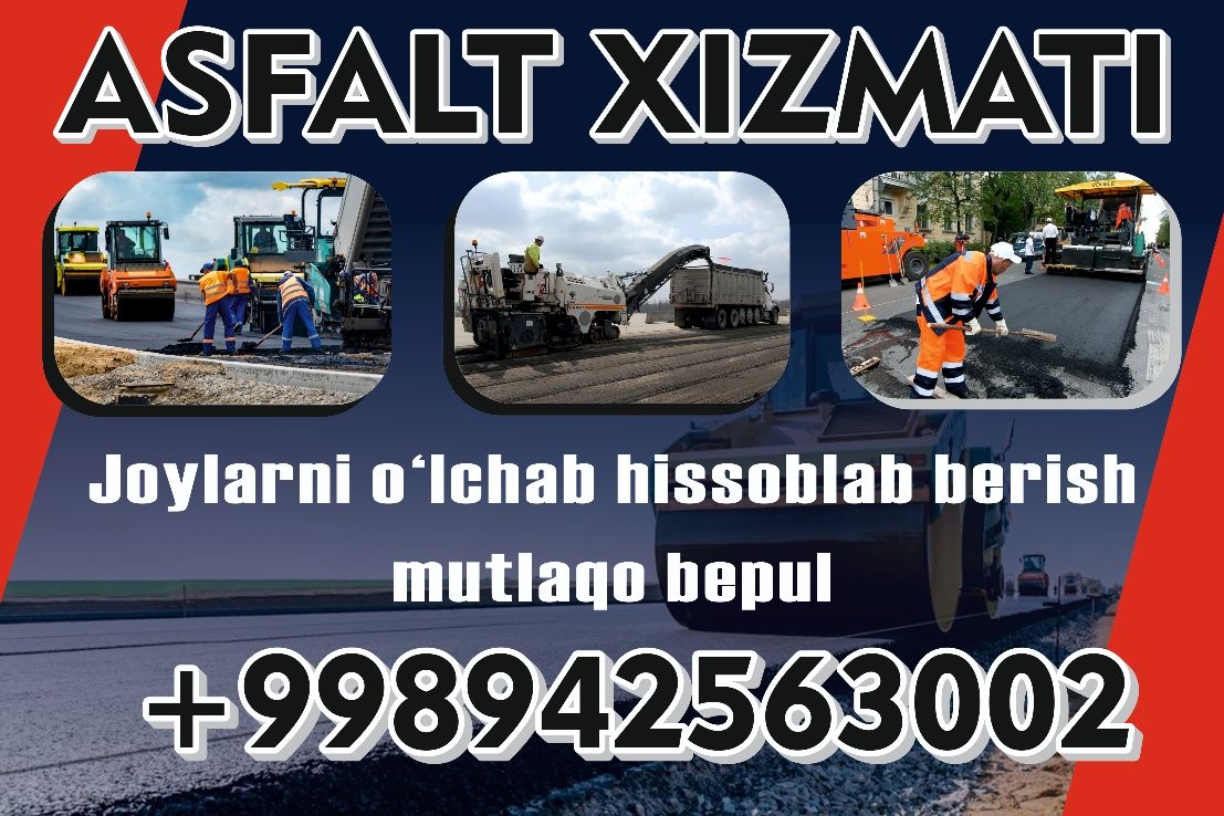 Asfalt Yotqizish Xizmati | Услуги Асфальта