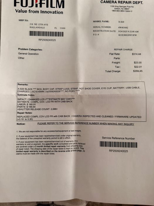 Fujifilm X-S20 cu obiectiv XC15-45mm F#3.5-5.6 OIZ PZ. 2,088 cadre