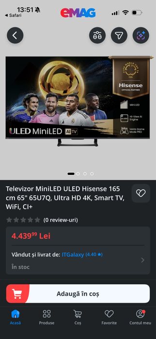Televizor MiniLED ULED Hisense 165