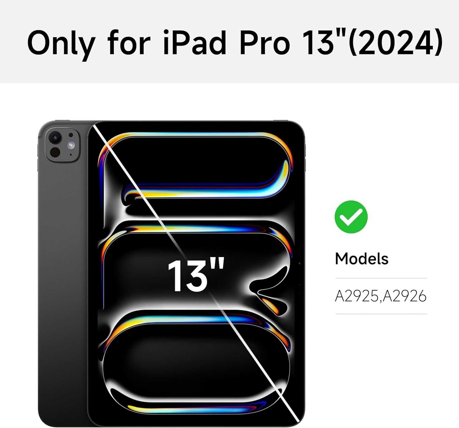 Калъф с клавиатура HOUCC за iPad Pro 2024 13 инча M4, тракпад,7-цветна