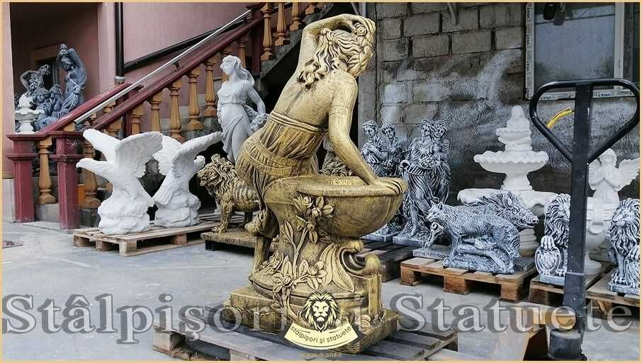 Statuetă jardinieră flori, auriu patinat, model J12.