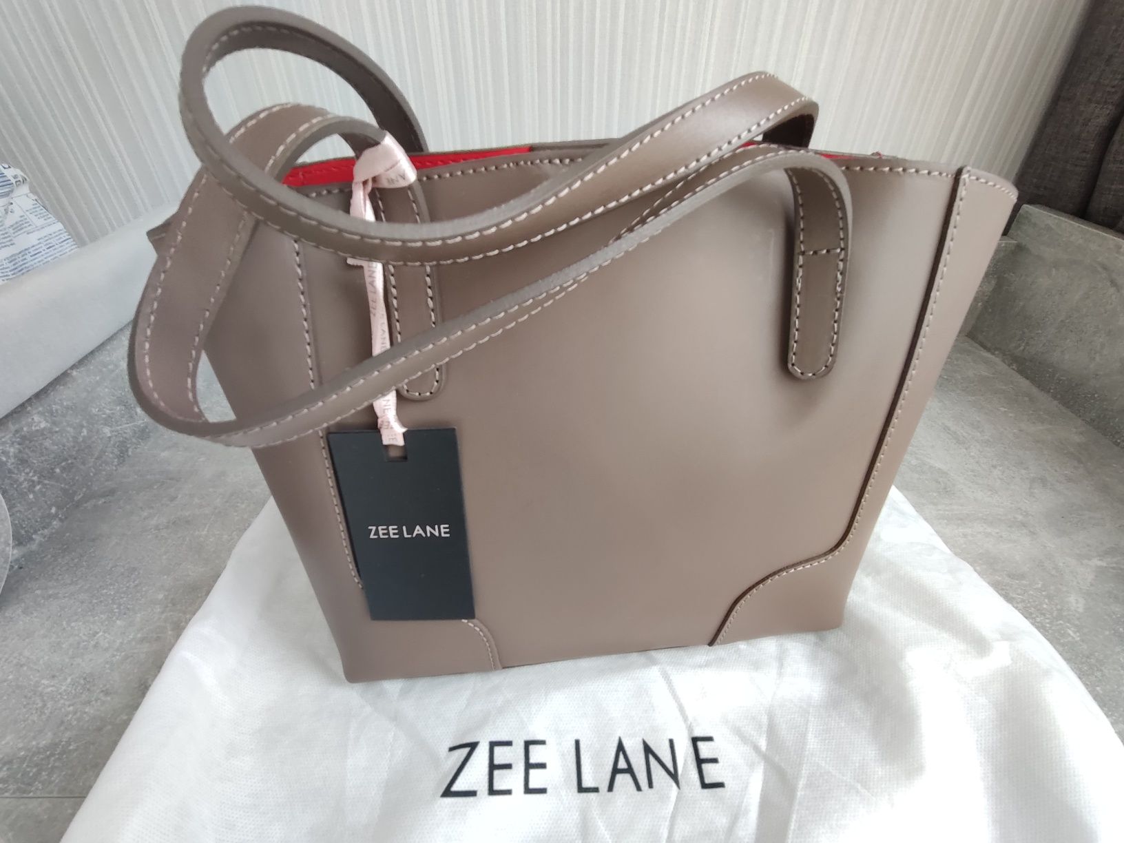 Чанта Италия Нова Zee lane естествена кожа,чанта ИвСенЛоран ,  черна