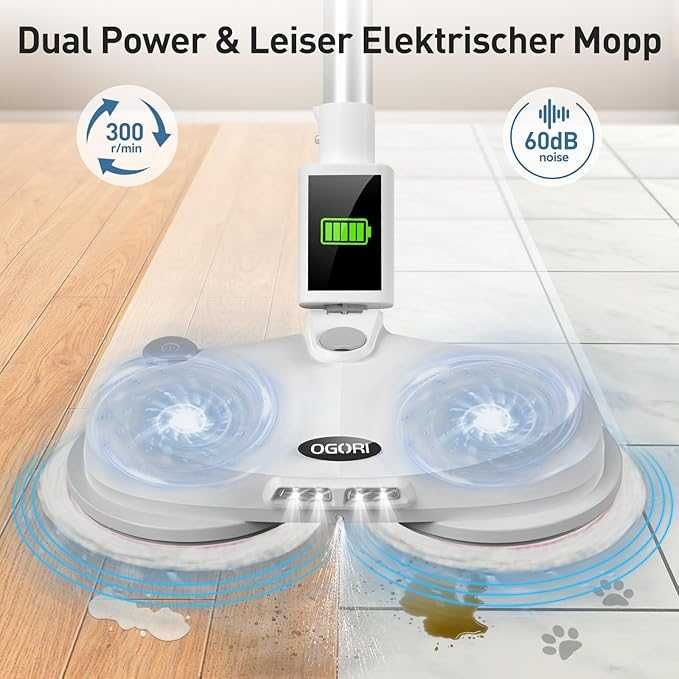Mop electric OGORI,cu funcție de pulverizare