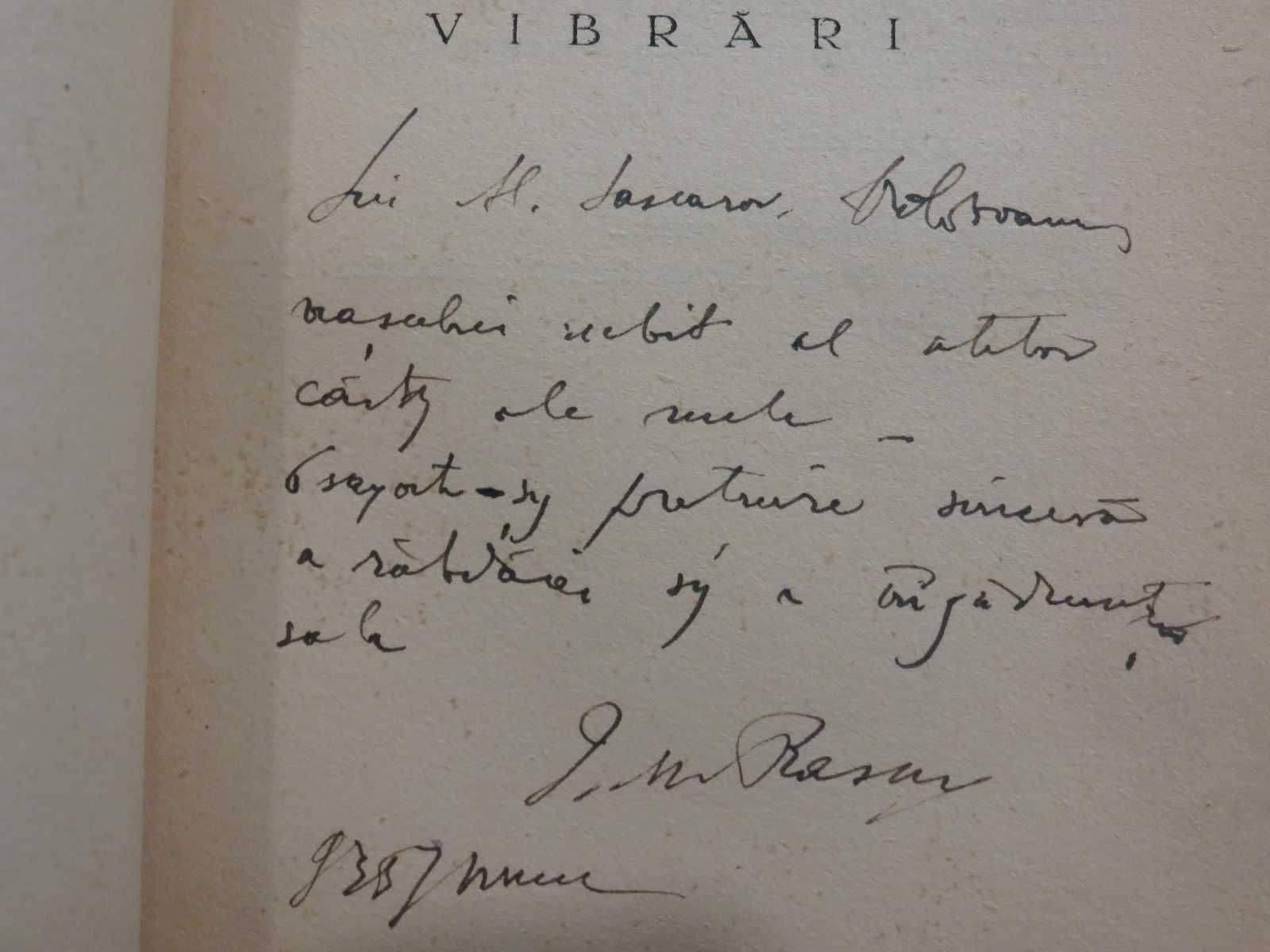 Vibrari  I. M. Rascu    1935   dedicatie + autograf