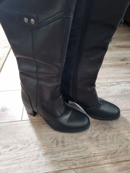 Cizme fermoar piele naturala 36 toc 5cm mărime 36