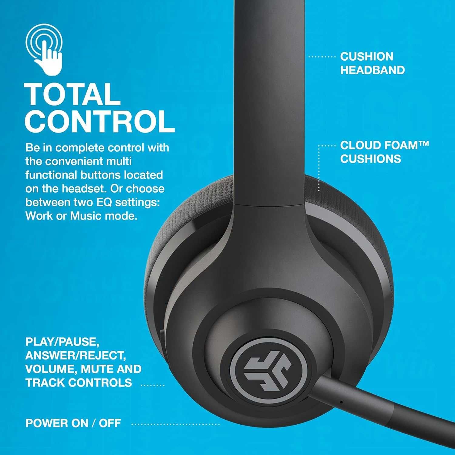 Безжични слушалки с микрофон JLab GO Work 2nd Gen Bluetooth USB-C!Нови