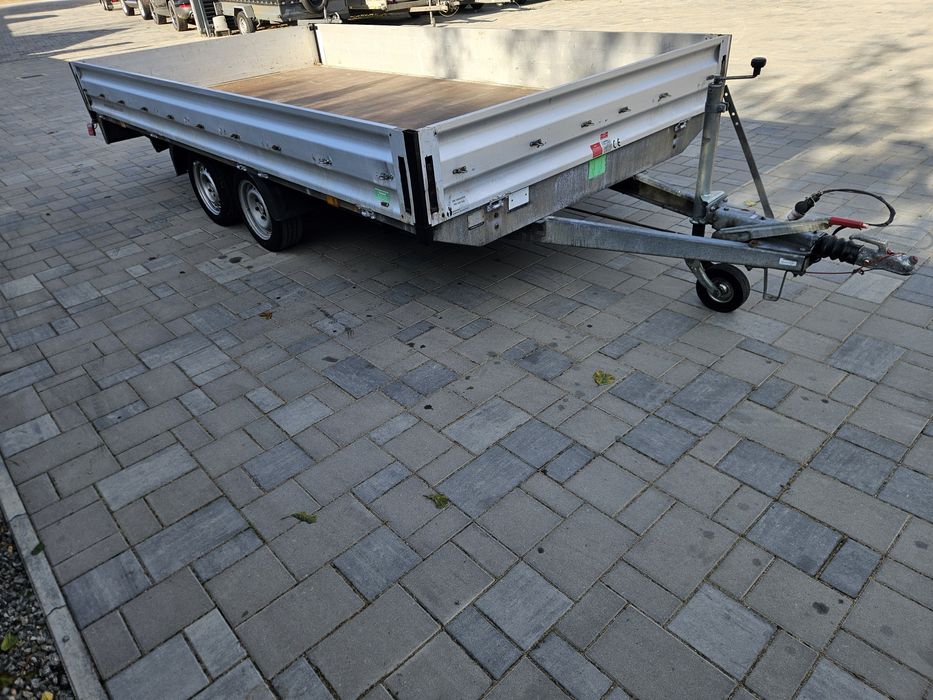 Trailer  drept cu podul plin pentru excavator bob cat stivuitorhumbaur