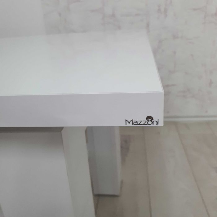 Vand masa MDF - alb lucios - extensibila