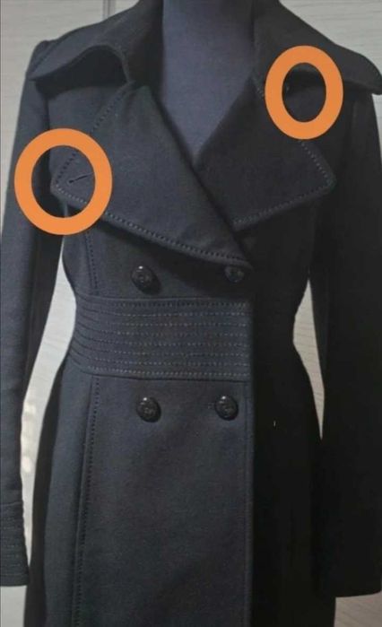 Palton elegant cambrat negru