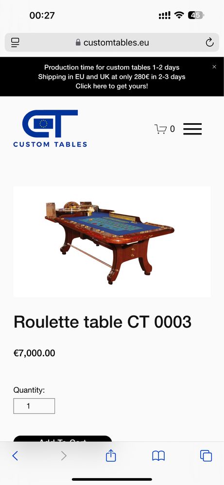Masa ruleta extra lux de casino stoc in Romania Bucuresti roti rulete