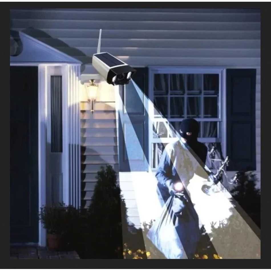 Соларна LED лампа - Имитираща камера за видеонаблюдение