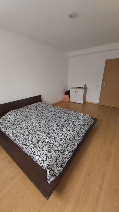 Pat dublu 180x200 din lemn masiv stejar cu saltea
