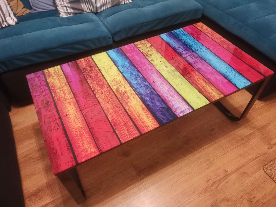 Măsuță cafea sticla metal