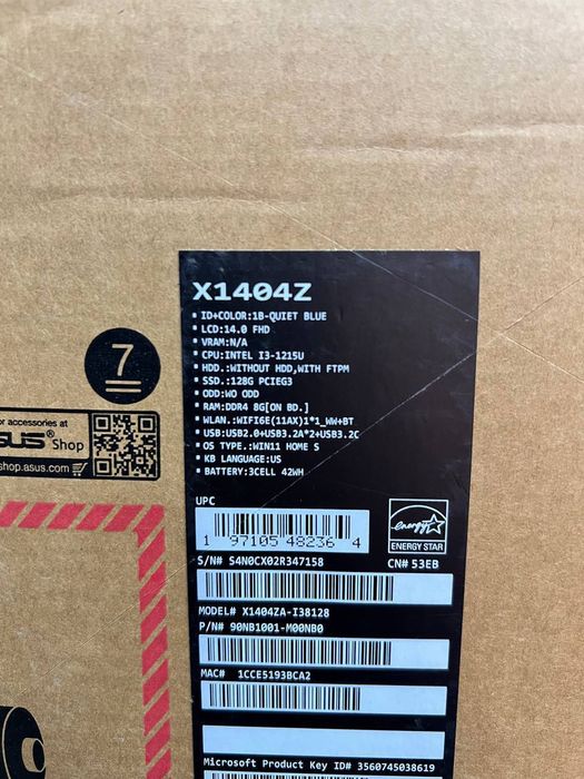 Asus Vivobook i3-1215u
﻿﻿ID+COLOR: 1B-QUIET LUE
﻿﻿Display 14.0 FHD
﻿﻿V