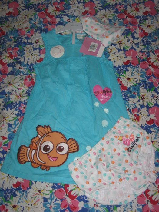 Set rochita, chilotel si bandana, cu Nemo, Disney, NOU