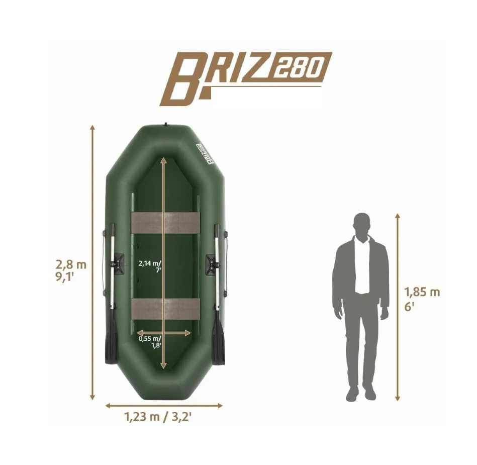 Лодка Бриз-280. ПВХ-280x123х33 см. Макс вес-220кг Доставка бесплатно