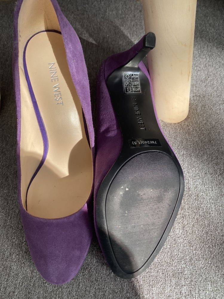 Nine West pantofi toc piele intoarsa Mango piele ecologica