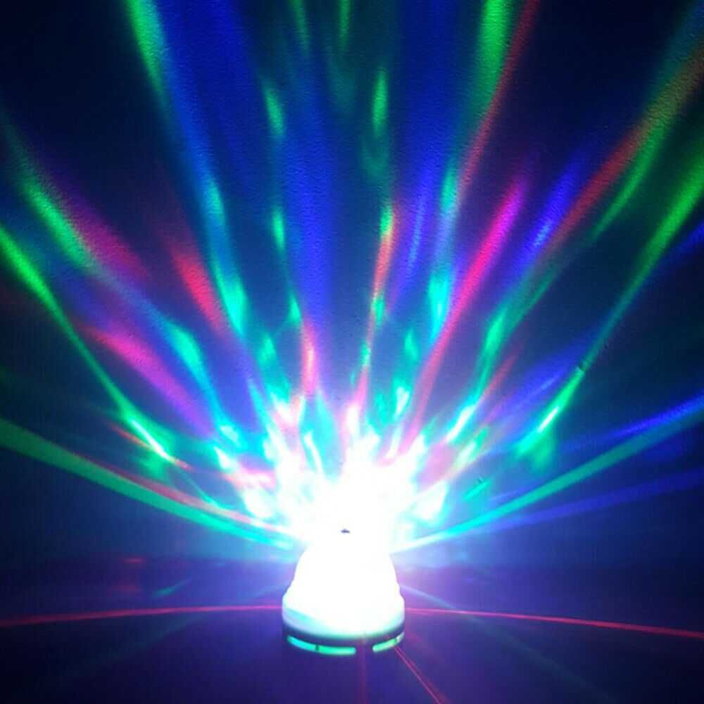 LED RGB въртяща цветна диско лампа крушка светлинни ефекти,декорация