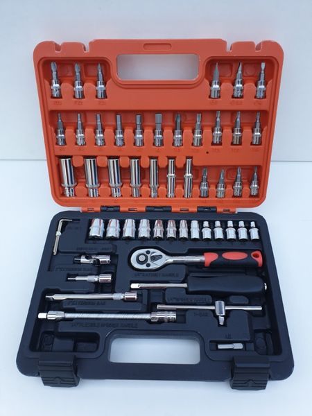 Trusa 53 piese / chei tubulare si bits / biti Chrome Vanadium