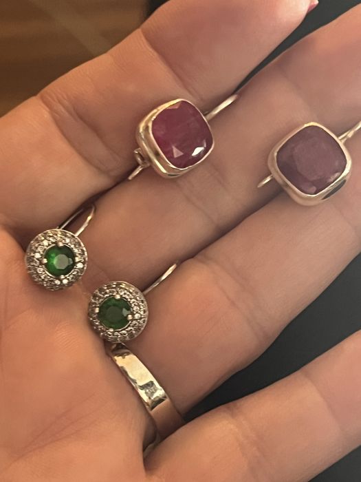 Cercei de argint cu pietre naturale