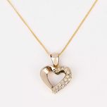 Lantisor Din Aur De 18k cu inima din diamante naturale-Cu Certificat