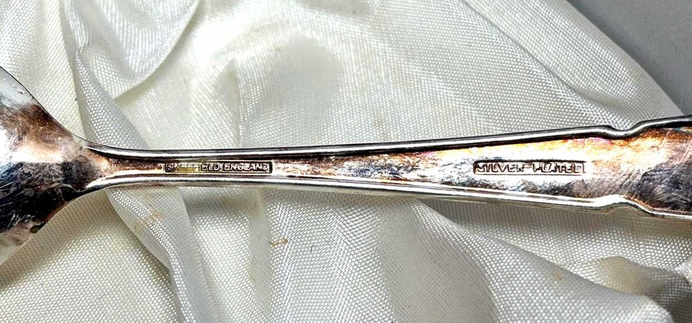 Set de botez pentru copii din 3 piese argintate Sheffield vintage