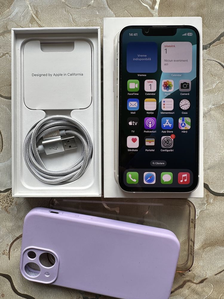 iPhone 13 Mini, Alb, in ca nou- pret fix