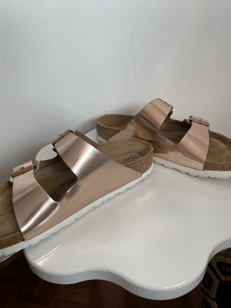 Birkenstock Arizona rose gold piele 36 wide