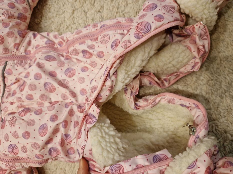 Combinezon 2 în 1 sac lână naturală 3-12 luni  salopeta iarna