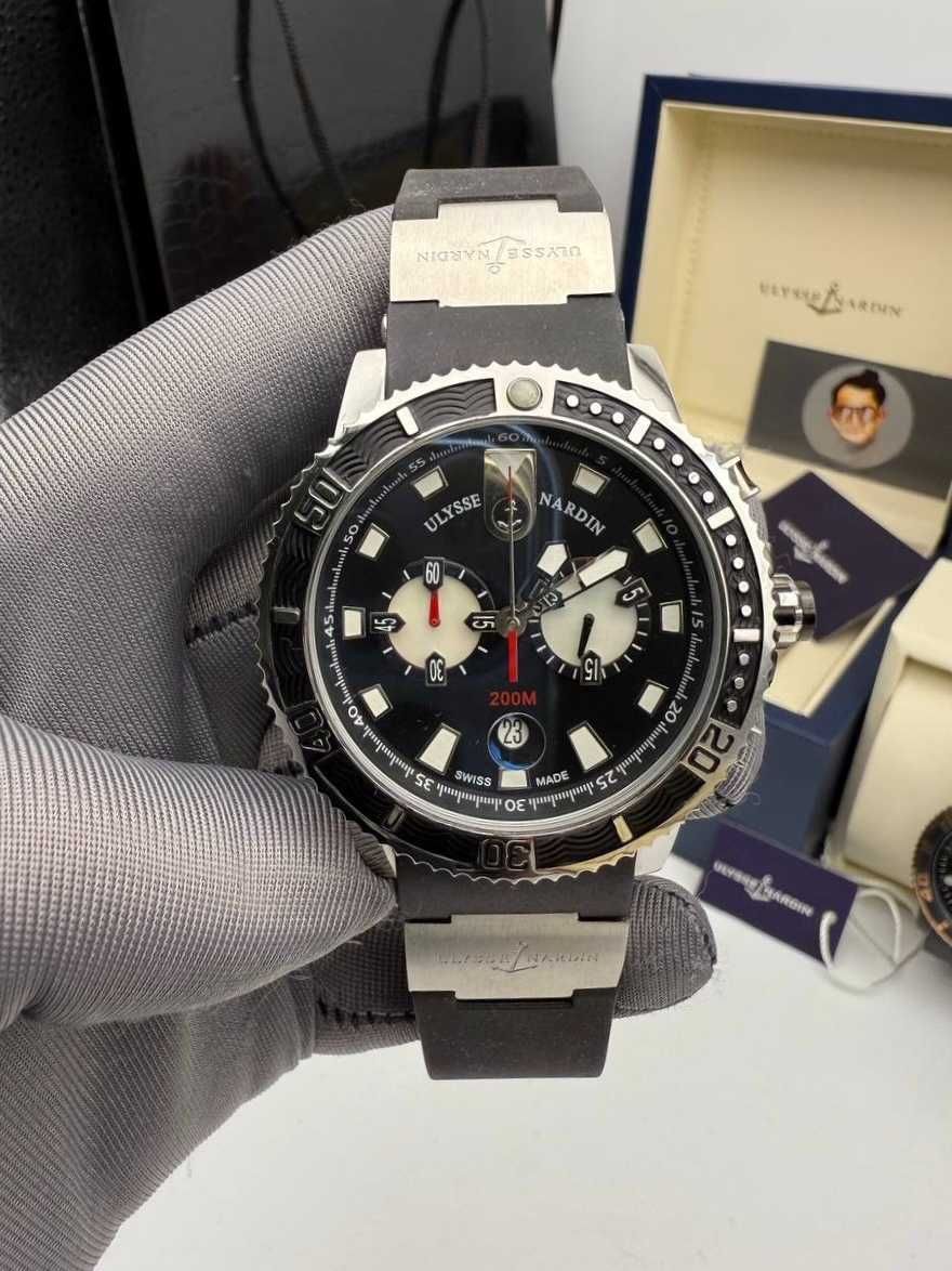 ulysse nardin 200m сребристо/черно