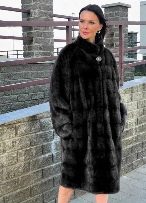 Haină din Blană de Vizon 4in1 , nurca Naturală , Haină de nurcă .