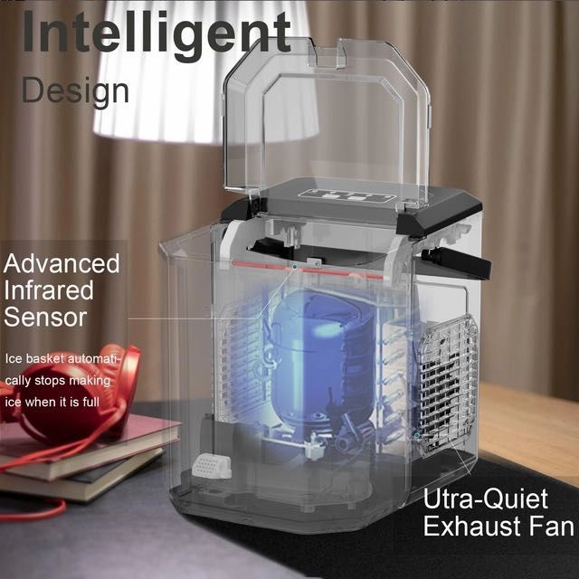 Aparat de facut gheata portabil, mini, 6 minute, autocuratare, silent