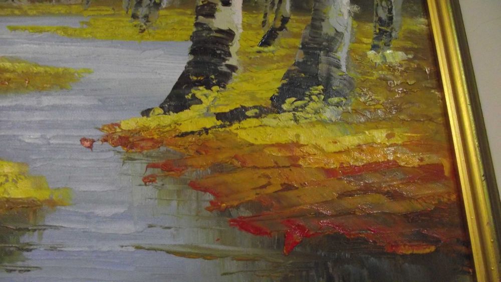 СТАРА картина - / Пейзаж - Брези /- масло - Супер -