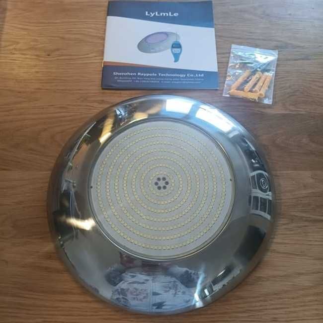 НОВ! Ултратънък LED прожектор за басейн 35W – 3500 lm, неръждаема