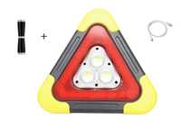 Triunghi SOS Cu Lanterna LED COB , LED Rosu , Incarcare Solara , USB