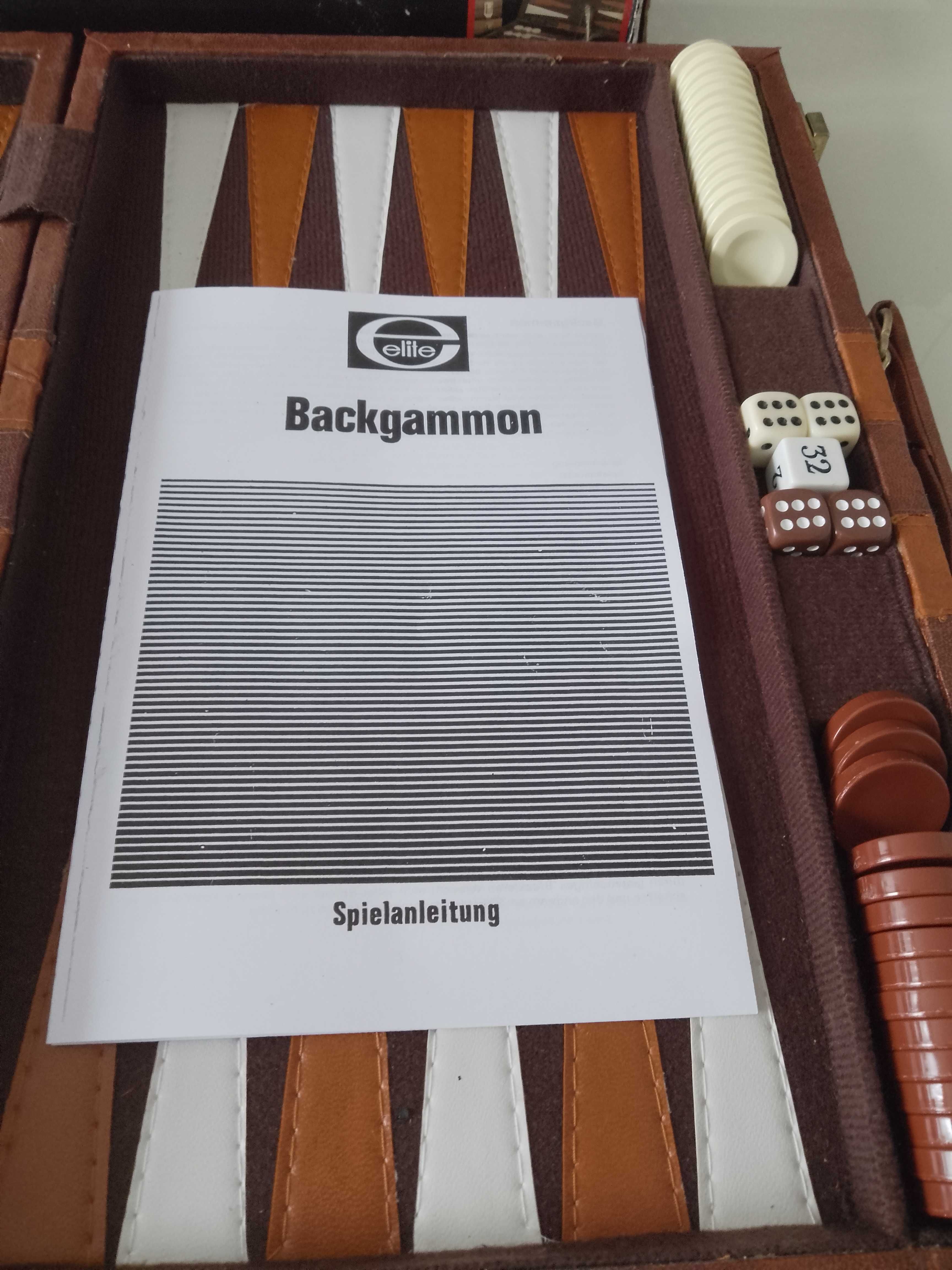 Set/Joc table/Prestige Backgammon in servieta eleganta, tip Diplomat