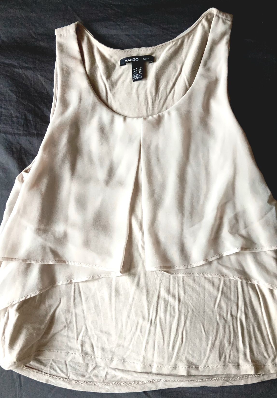 Bluza Mango Fara Maneca Bej, S