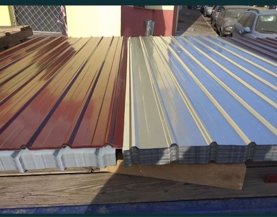 Tabla cutată maro zincată si rosie