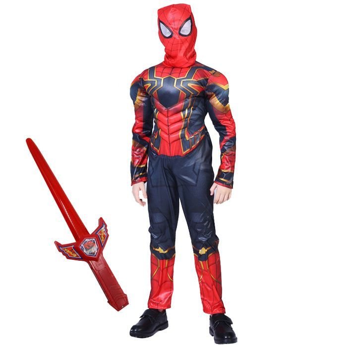 Set costum Iron Spiderman IdeallStore®, New Era, 7-9 ani si sabie LED